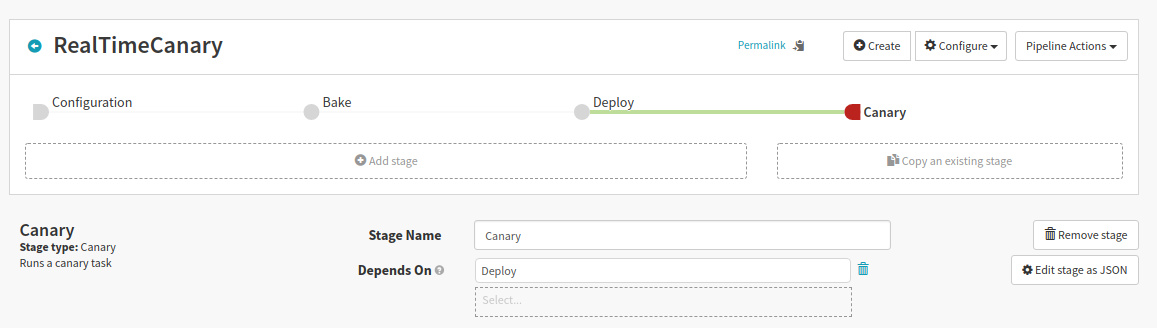 Canary stage declaration